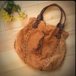 Vintage Lucky Brand Tan Cowgirl Genuine Suede Bag
